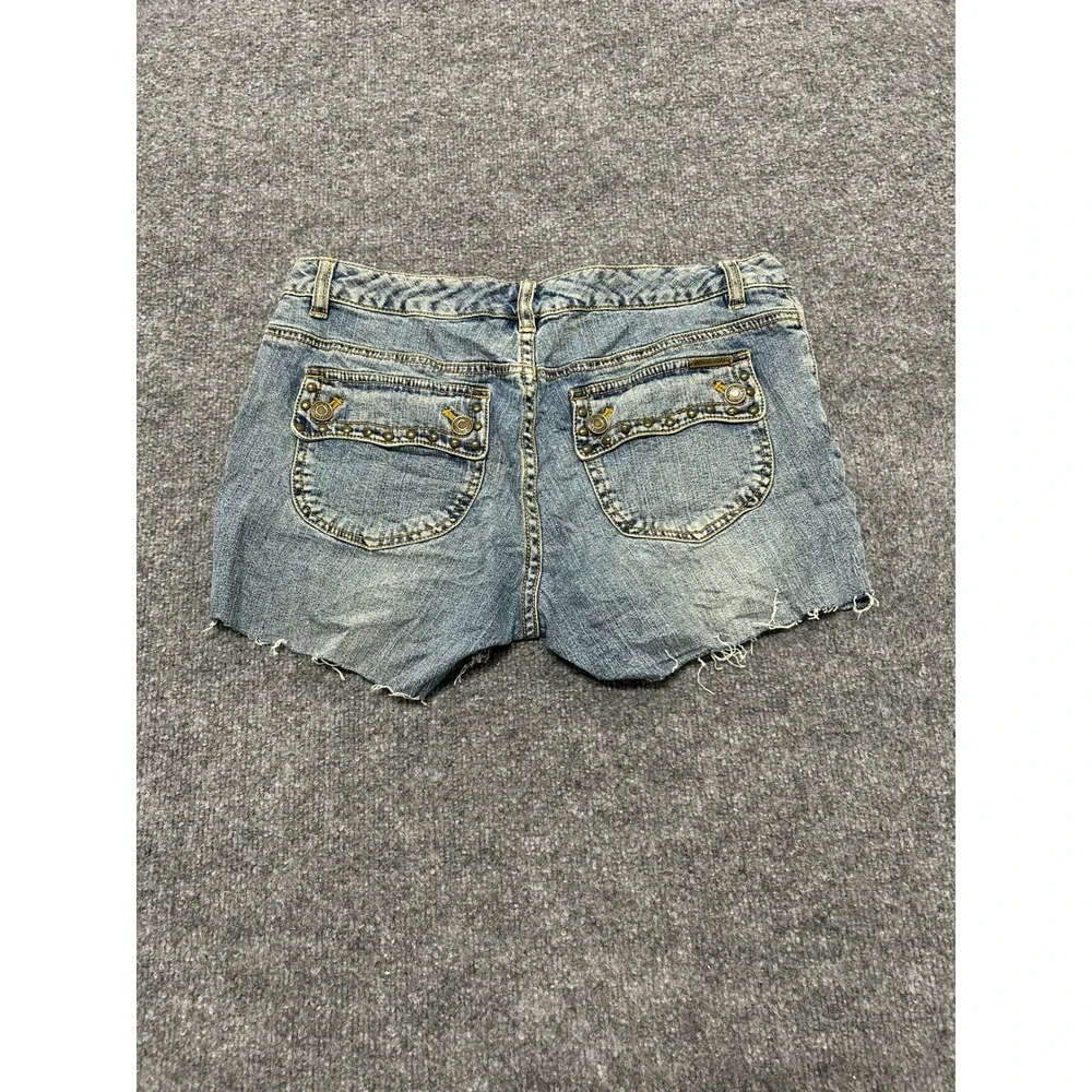 Michael Kors Denim Shorts Womens Size 8 Studded Raw Hem Cutoff Casual Stretch